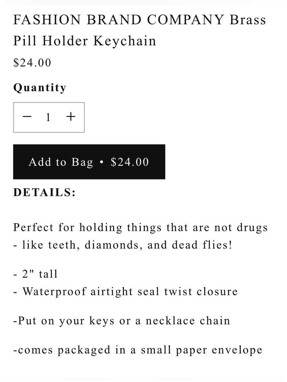 Brass Pill Holder - Sick Lil Bish - Picture 4 of 5